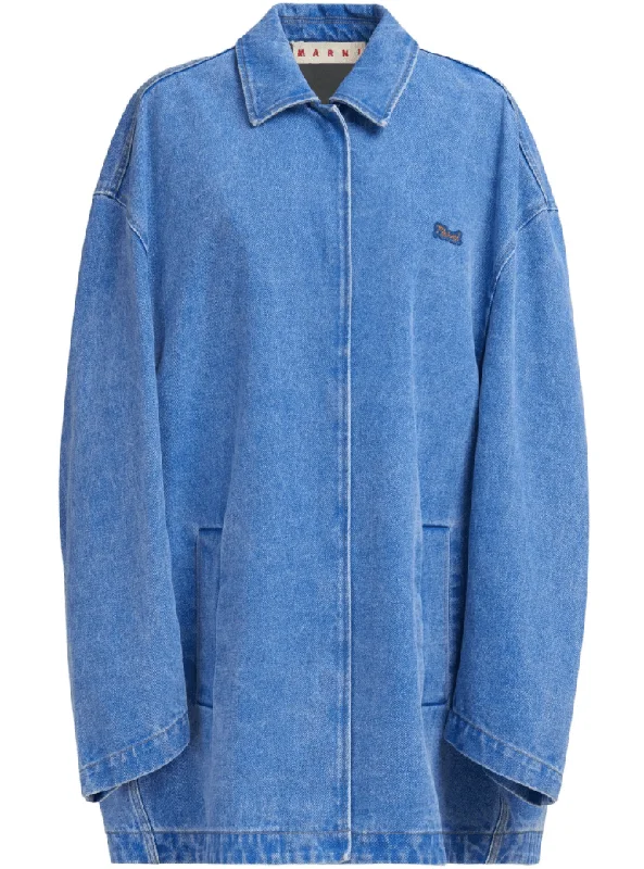 logo-appliqué denim jacket Striped Jacket Polka Dot Jacket Floral Jacket