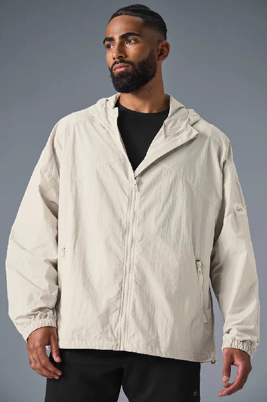 Vantage Nylon Ripstop Track Jacket - Bone Jacket Blazer Coat