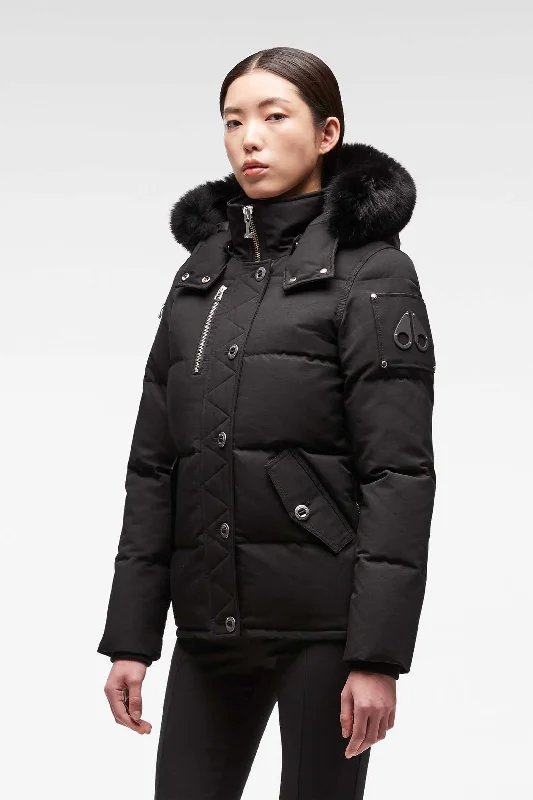Moose Knuckles - 3Q Jacket LDS- Black/Black Fox Fur Anorak Shell Jacket Lightweight Jacket Moose Knuckles - 3Q Jacket LDS- Black/Black Fox Fur Anorak Shell Jacket Lightweight Jacket