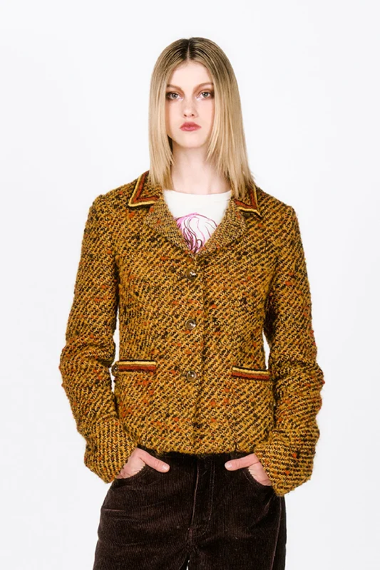 Mustard Tweed Jacket Rayon Fabric Velvet Fabric Corduroy Fabric