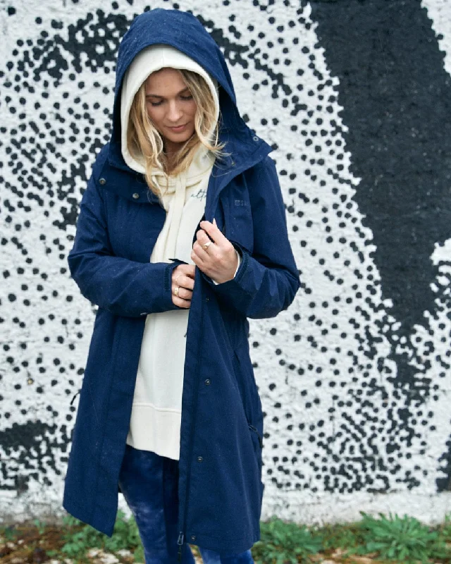 North West - Womens Waterproof Jacket - Blue Hooded Jacket Caped Jacket Shawl Collar Jacket North West - Womens Waterproof Jacket - Blue Hooded Jacket Caped Jacket Shawl Collar Jacket