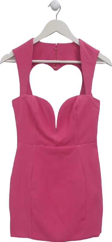 Oh Polly Pink Anouk Heart Cut Out Mini Dress UK 8 Fashionable Boho-Chic Mini Dress