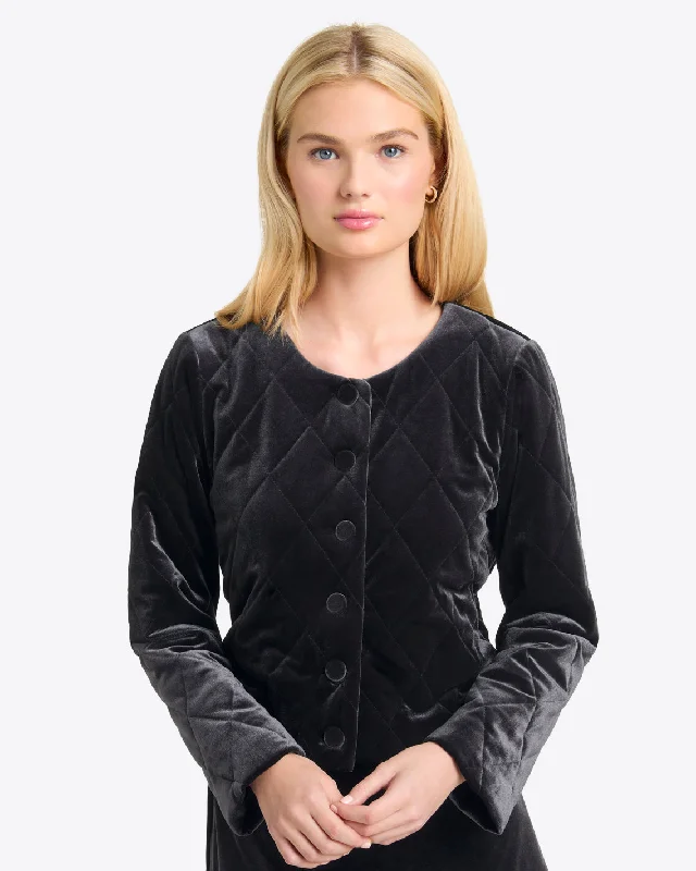 Quilted Jacket in Velvet Rayon Jacket Velvet Jacket Corduroy Jacket