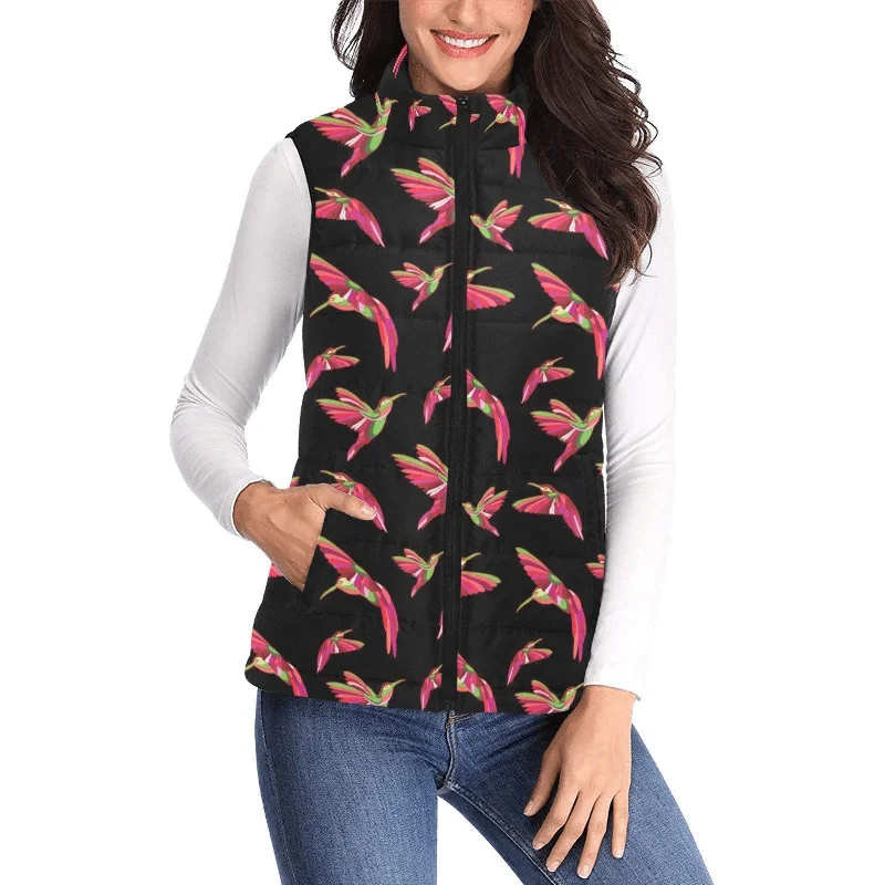 Red Swift Colourful Black Women's Padded Vest Jacket Nylon Fabric Polyester Fabric Spandex Fabric Red Swift Colourful Black Women's Padded Vest Jacket Nylon Fabric Polyester Fabric Spandex Fabric