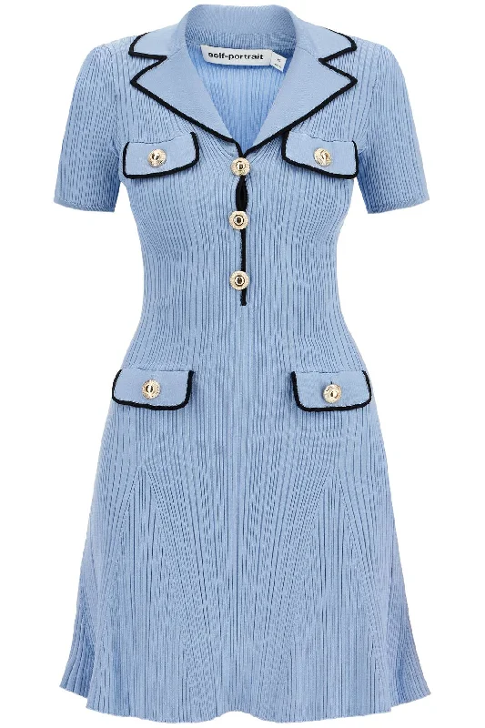 ribbed knit mini dress with eight RS25 979S BL BLUE Trendy Wraparound Mini Dress