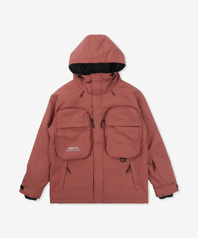 RIP STOP POCKET JACKET - RED Wool Jacket Cashmere Jacket Tweed Jacket