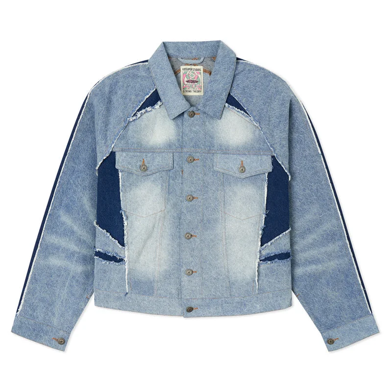 Ronaldinho x KidSuper Denim Jersey Jacket - Blue Denim Fabric Leather Fabric Suede Fabric Ronaldinho x KidSuper Denim Jersey Jacket - Blue Denim Fabric Leather Fabric Suede Fabric