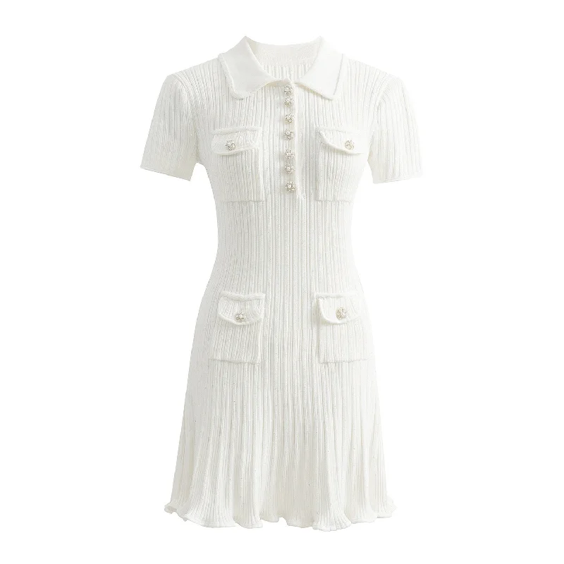 SELF PORTRAIT Sequin Knit Mini Dress Elegant Mini Dress with Ruffles