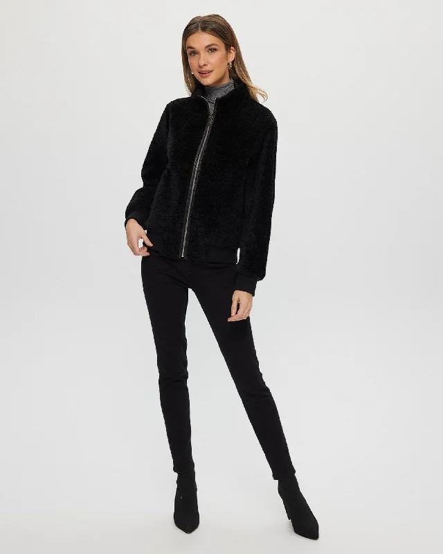 Select Shearling Lamb Bomber Jacket with Leather Trim Nylon Jacket Polyester Jacket Spandex Jacket Select Shearling Lamb Bomber Jacket with Leather Trim Nylon Jacket Polyester Jacket Spandex Jacket