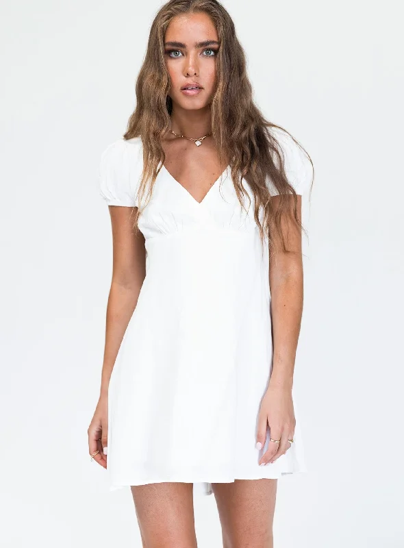 Smith Mini Dress White Stylish Spaghetti Strap Mini Dress
