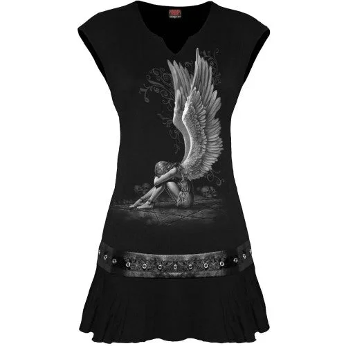 Spiral Direct Womens/Ladies Enslaved Angel Studded Mini Dress Cozy Satin Mini Dress