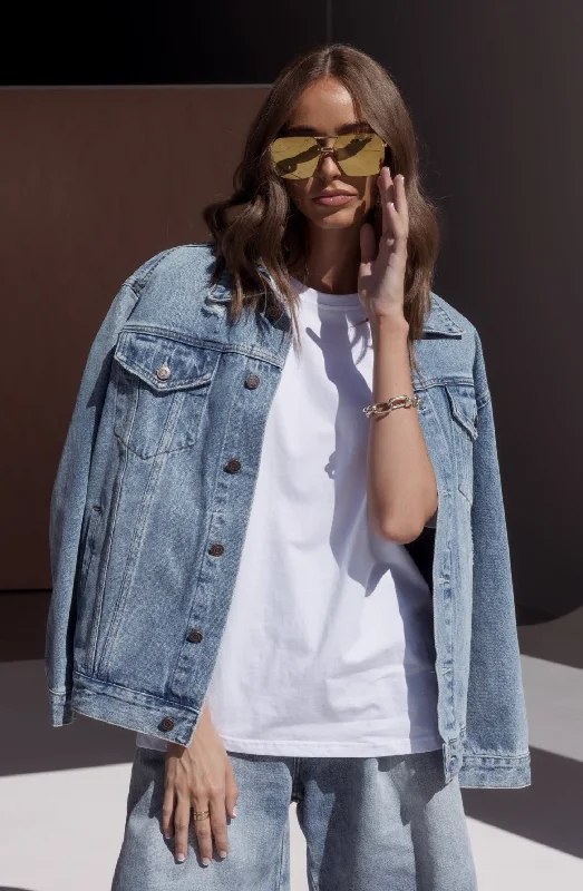 SUTTON Jacket Blue Denim V-Neck Jacket Boat Neck Jacket Square Neck Jacket