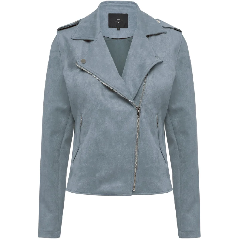 PCTania Biker Jacket - Skyway Blue Fleece Jacket Down Jacket Feather Jacket