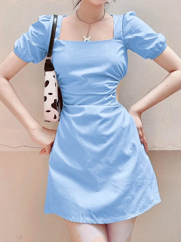 Ruched Cut Out Wrap Trim Long Sophisticated Sleeve Bodycon Party Mini Dress - Gray Classic Solid Mini Dress Ruched Cut Out Wrap Trim Long Sophisticated Sleeve Bodycon Party Mini Dress - Gray Classic Solid Mini Dress