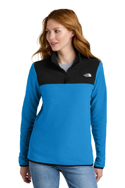 The North Face Womens Glacier Fleece 1/4 Zip Jacket - Hero Blue/Black - New Toggled Jacket Drawstring Jacket Belted Jacket The North Face Womens Glacier Fleece 1/4 Zip Jacket - Hero Blue/Black - New Toggled Jacket Drawstring Jacket Belted Jacket
