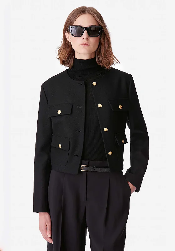 Jacket Deana 4hva31-v02717 Black Zip Front Button Front Snap Front