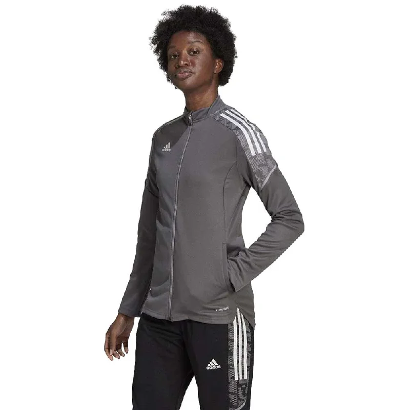 Women's Condivo21 Training Jacket - Grey Zippered Jacket Buttoned Jacket Snapped Jacket Women's Condivo21 Training Jacket - Grey Zippered Jacket Buttoned Jacket Snapped Jacket