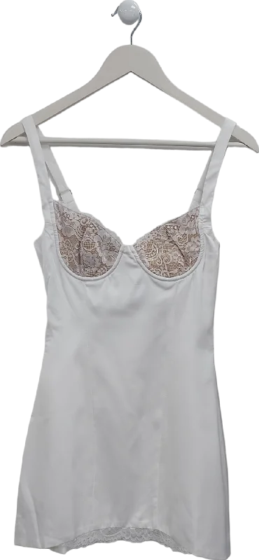 White Fox White Admire You Mini Dress UK XS Trendy Button-Detail Mini Dress