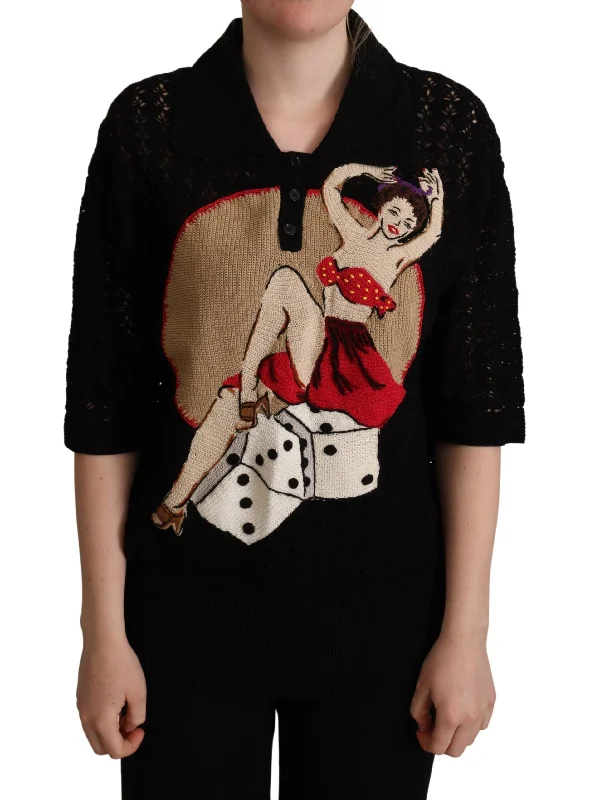 Dolce & Gabbana Embroidered Short Sleeve Luxury Sweater Lace Blend Ribbed Blend Corduroy Blend Dolce & Gabbana Embroidered Short Sleeve Luxury Sweater Lace Blend Ribbed Blend Corduroy Blend