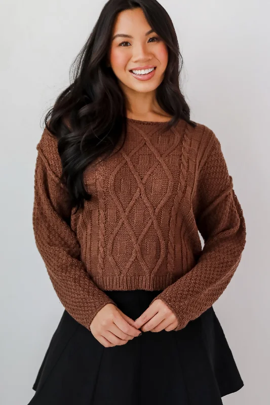 Exceptional Coziness Cable Knit Sweater Polka Dot Checkered Tartan