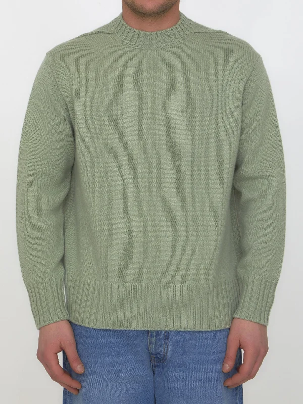 Green Cashmere Sweater Casual Formal Business