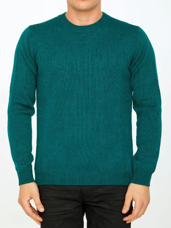 Green Merino Wool Sweater Cashmere Blend Cotton Blend Poly Blend