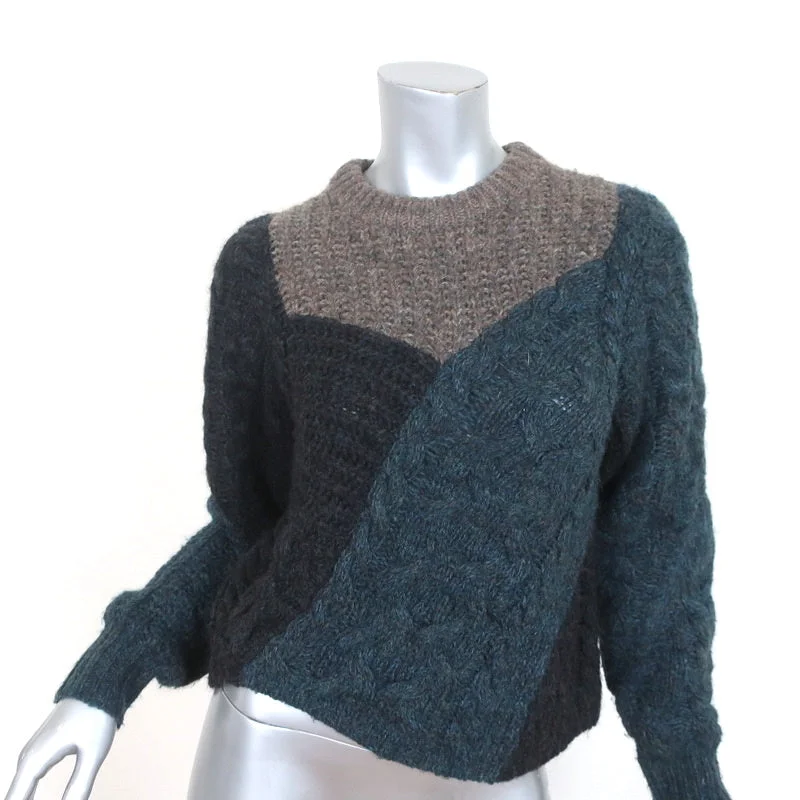 Isabel Marant Etoile Sweater Daryl Patchwork Knit Size 36 Crewneck Pullover Turtle Neck Boat Neck Asymmetrical Neck Isabel Marant Etoile Sweater Daryl Patchwork Knit Size 36 Crewneck Pullover Turtle Neck Boat Neck Asymmetrical Neck