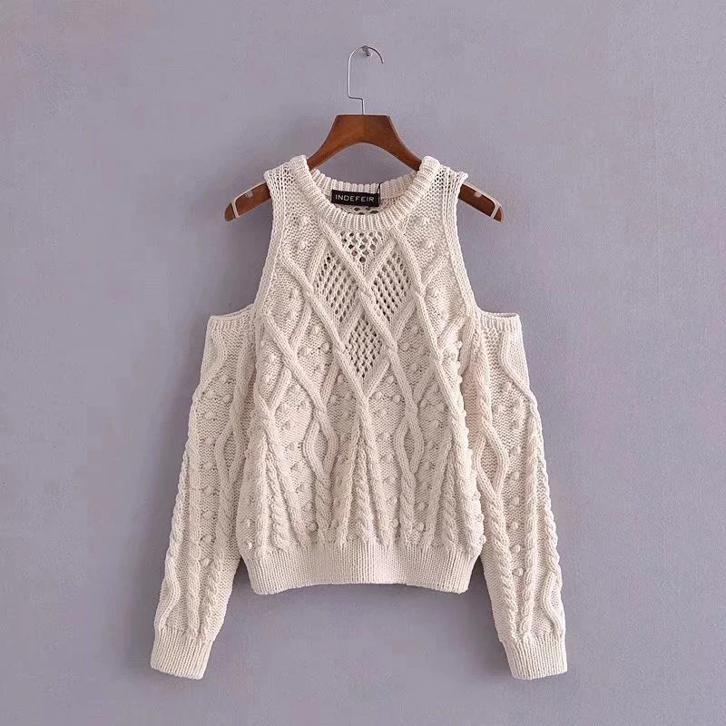 New fashion temperament hollow sweater off shoulder crew neck sweater 7205 Herringbone Houndstooth Plaid New fashion temperament hollow sweater off shoulder crew neck sweater 7205 Herringbone Houndstooth Plaid