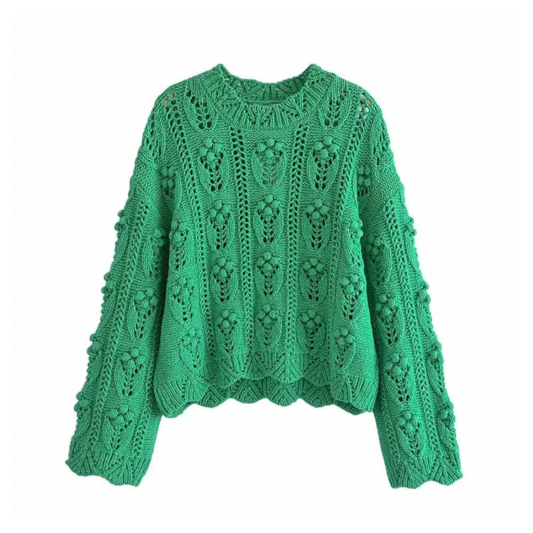 New vintage green ball cut out sweater sweater sweater 7246 Long Sweater Short Sweater Cropped Sweater New vintage green ball cut out sweater sweater sweater 7246 Long Sweater Short Sweater Cropped Sweater