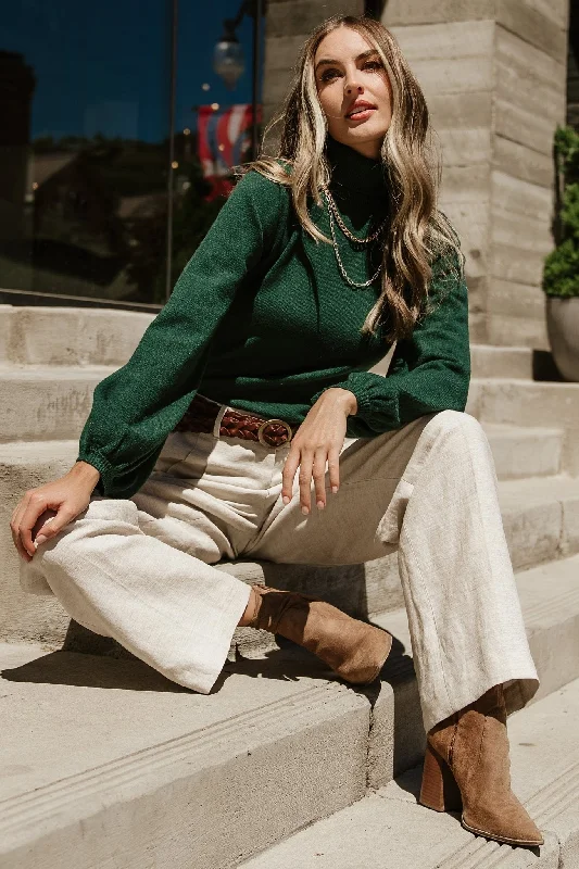 Nielsen Turtleneck Sweater | Emerald Machine Wash Dry Clean Hand Wash