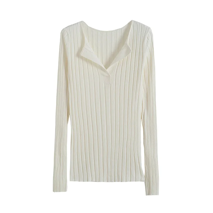 Retro spice girl small V-neck slim pit strip sweater 7204 Terry Blend Velvet Blend Canvas Blend Retro spice girl small V-neck slim pit strip sweater 7204 Terry Blend Velvet Blend Canvas Blend