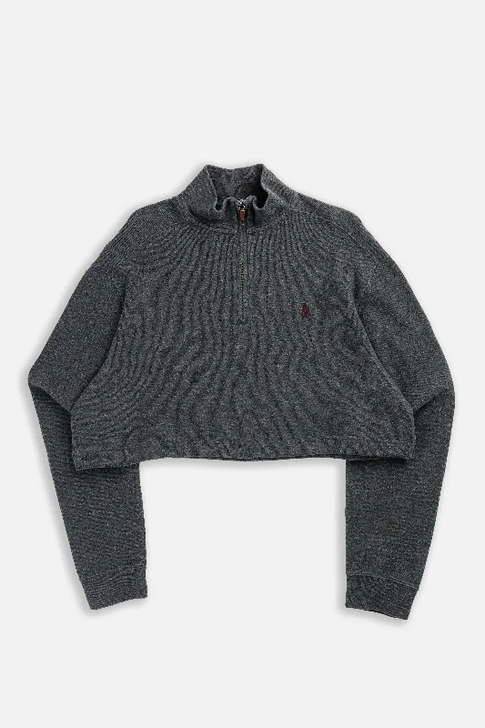 Rework Crop Knit Sweater - XL Terry Terry Cloth Terry Knit