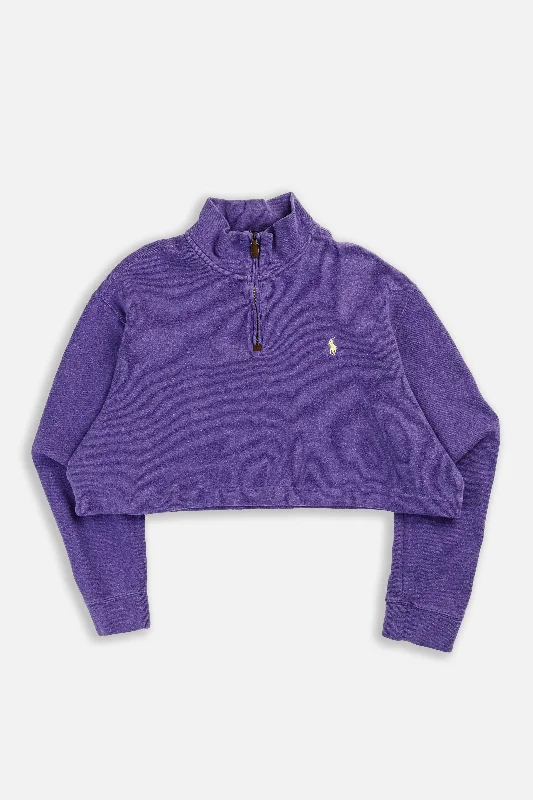 Rework Crop Knit Sweater - XL High Neck Crew Neck V-Neck
