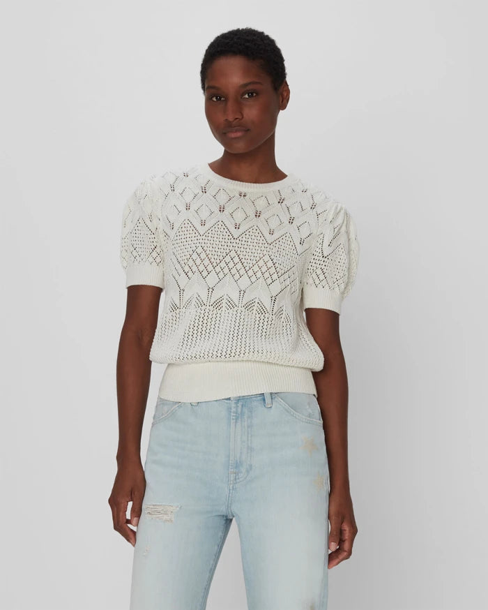 Short Sleeve Crochet Sweater Knit Fabric Woven Fabric Fleece Fabric