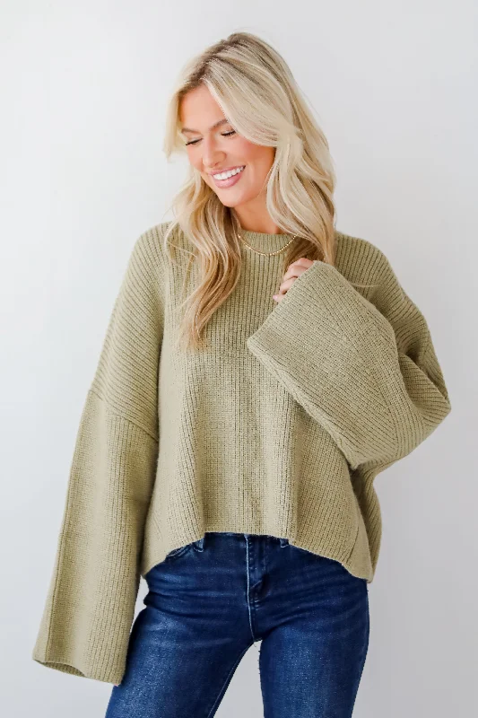 Signature Poise Green Sweater Wool Fabric Cashmere Fabric Tweed Fabric