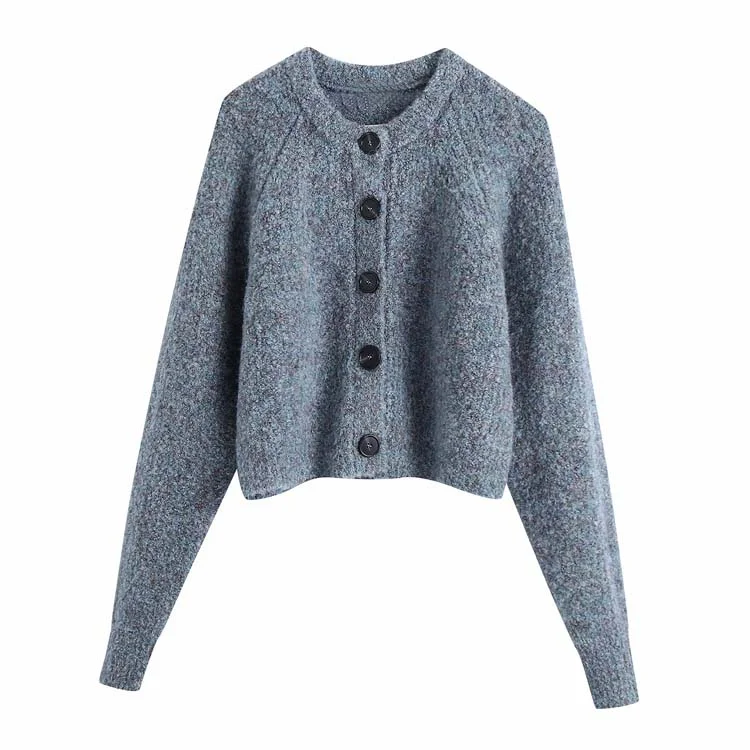 Single breasted loose foreign style retro lazy sweater coat  7218 Terry Terry Cloth Terry Knit