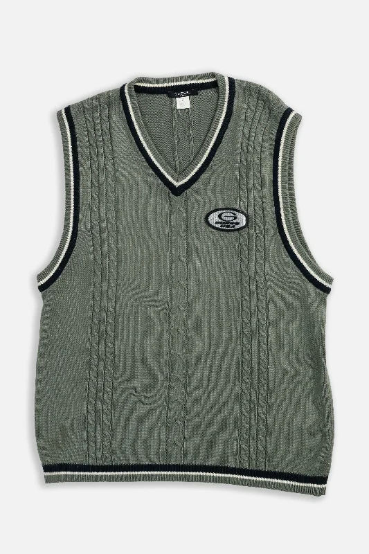Vintage Guess Knit Sweater Vest - S Zippered Buttoned Snapped
