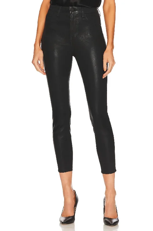 Akira Ultra High Rise Skinny Jean In Noir Coated Stylish Plus Size Denim Jeans