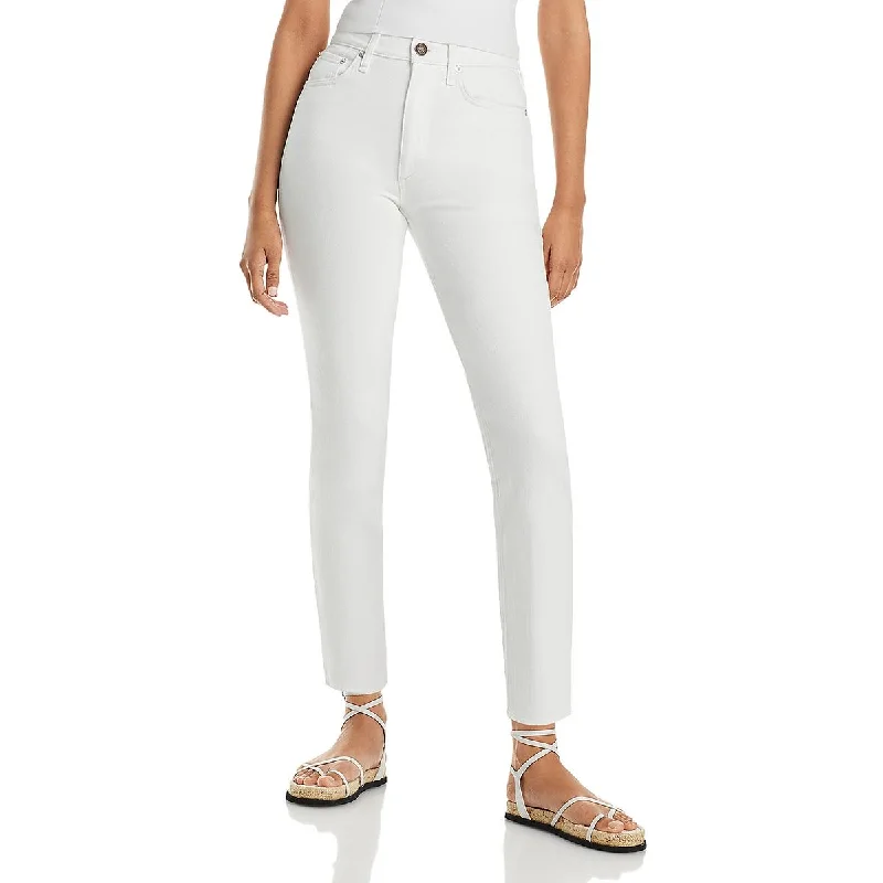 Womens High Rise Slim Straight Leg Jeans Comfortable Zip-Fly Denim Jeans