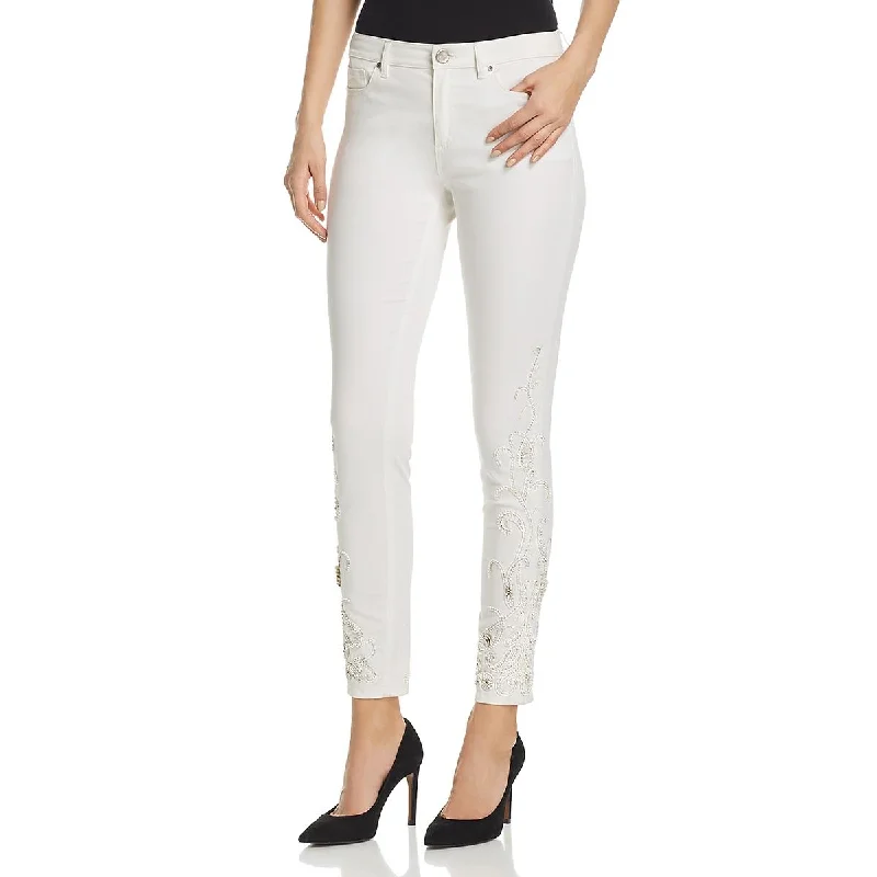 Womens Denim Embellished Skinny Jeans Stylish Plus Size Denim Jeans