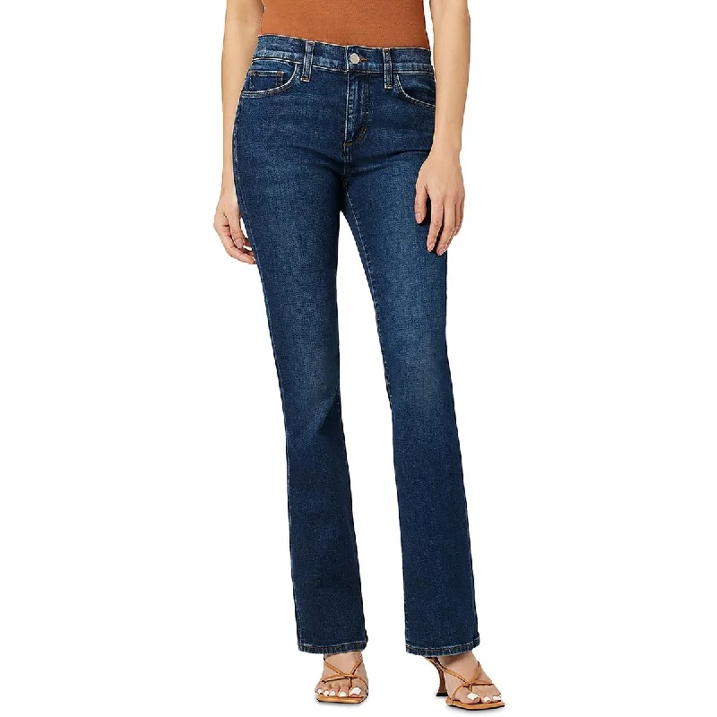 Womens Denim Faded Bootcut Jeans Casual Skinny Fit Jeans