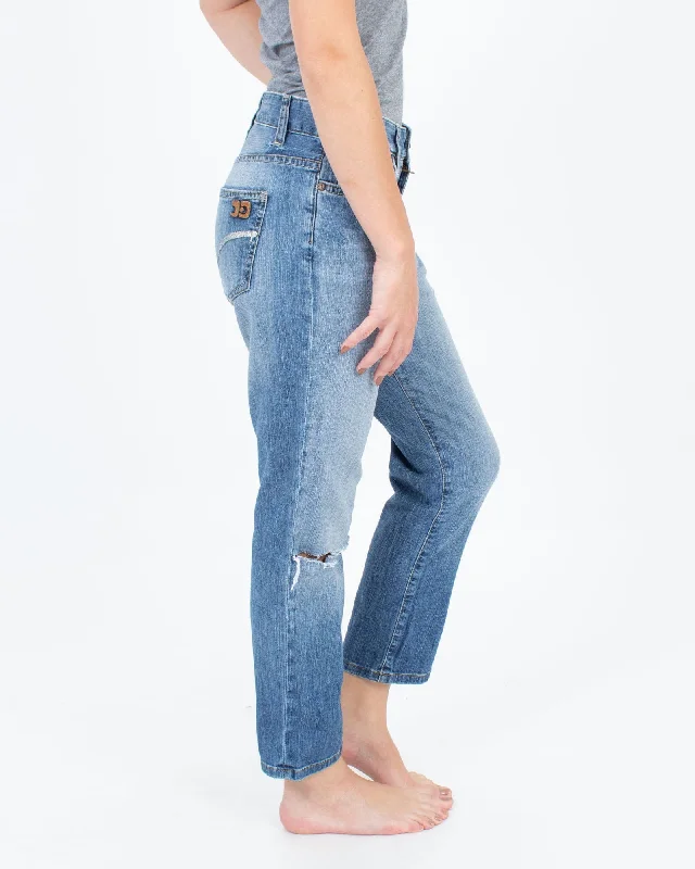 "Cropped Ex Lover" Jean Casual Distressed Skinny Jeans