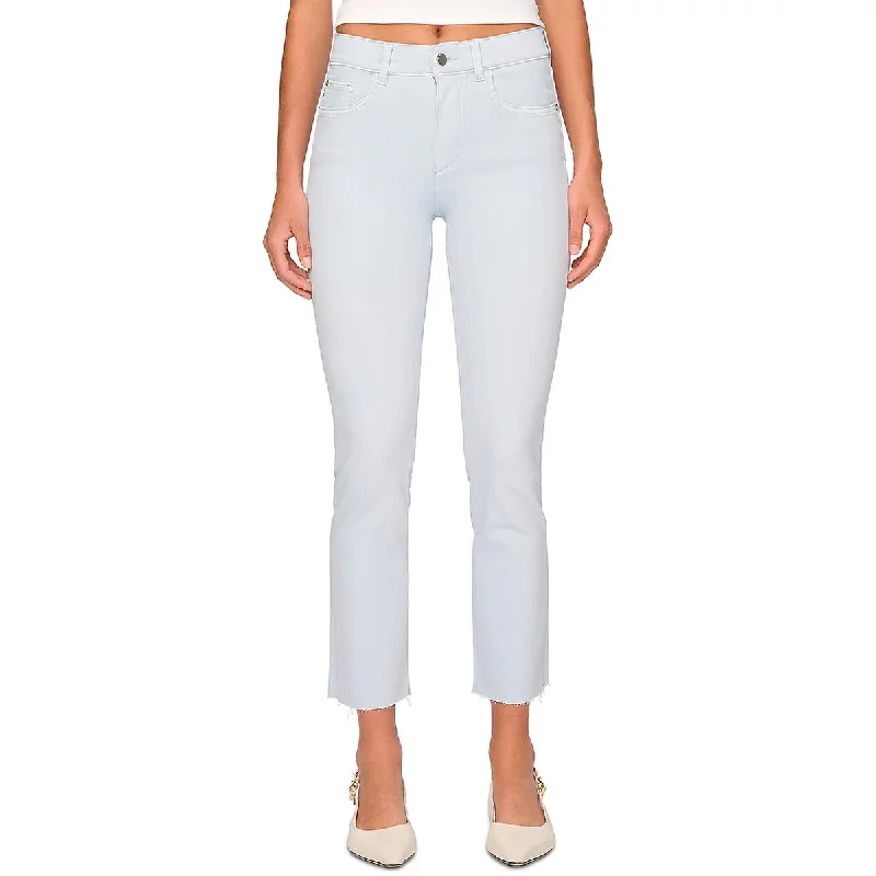 DL1961 Womens Faux Pockets Denim Straight Leg Jeans Trendy Flared Leg Jeans