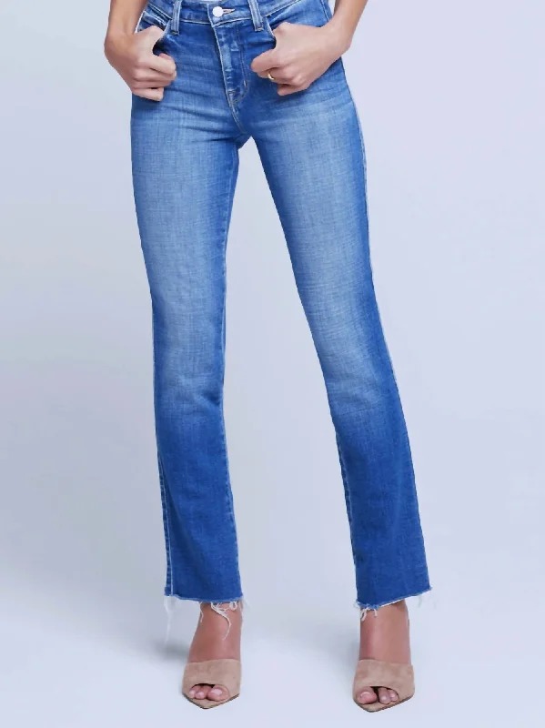 Draya High Rise Slim Jean In Douglas Elegant Raw Hem Jeans