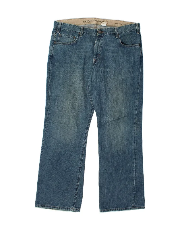 EDDIE BAUER Womens Bootcut Jeans W38 L32 Blue Stylish Shredded Denim Jeans