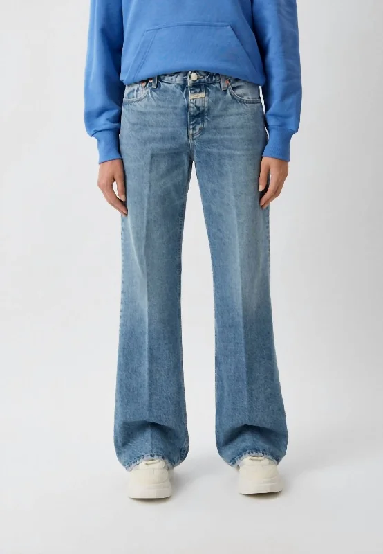 Gillian Jeans In Mid Blue Classic Black Denim Jeans