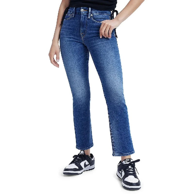 Good American Womens Denim Distressed Straight Leg Jeans Trendy Skinny High-Waist Jeans Good American Womens Denim Distressed Straight Leg Jeans Trendy Skinny High-Waist Jeans