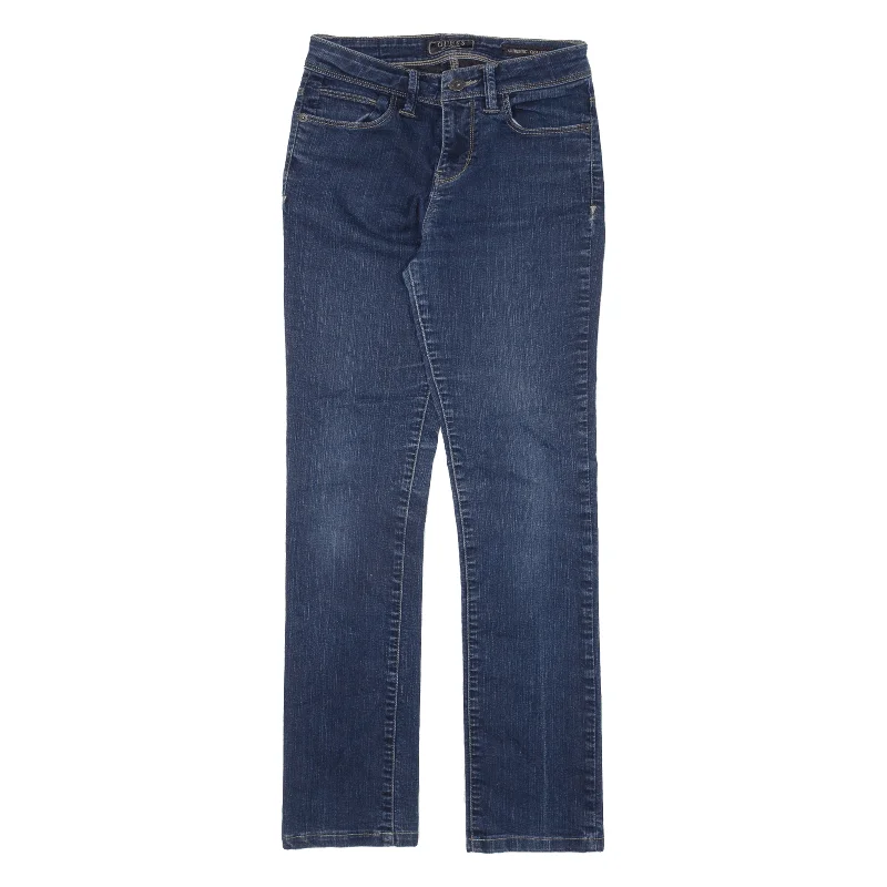 GUESS Jeans Blue Denim Slim Straight Womens W26 L27 Trendy Low-Rise Bootcut Jeans