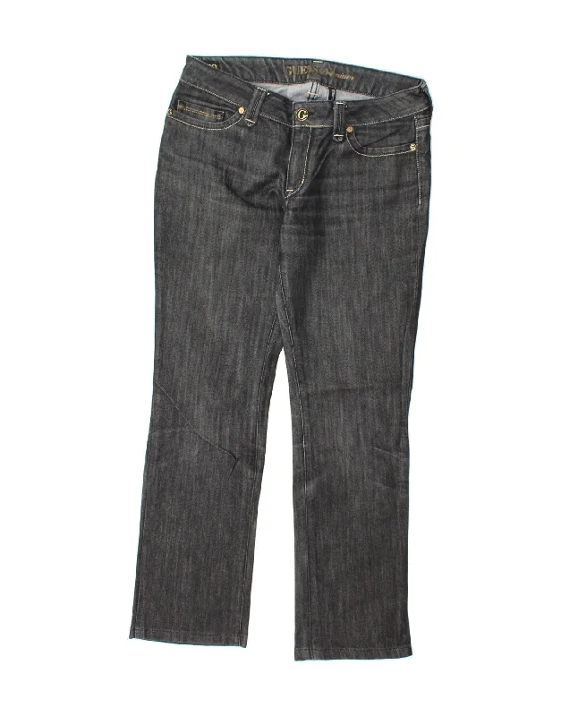 GUESS Womens Charlie Straight Jeans W30 L29 Black Comfortable Boyfriend Jeans