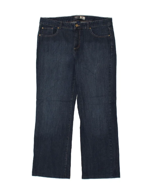 IZOD Womens Bootcut Jeans US 14 XL W36 L30 Navy Blue Cotton Fashionable Raw Edge Jeans IZOD Womens Bootcut Jeans US 14 XL W36 L30 Navy Blue Cotton Fashionable Raw Edge Jeans